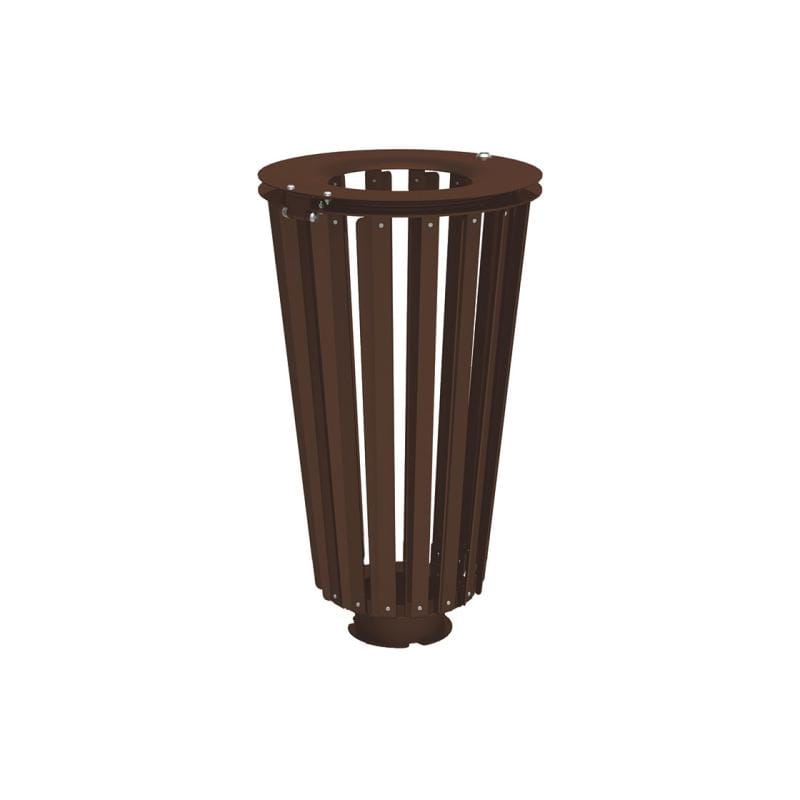 Cityscape Direct Lofoten Litter Bin (Steel) Brown (RAL 8017) / No Bucket