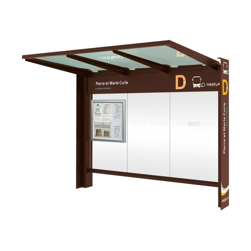 Cityscape Direct Kube Bus Shelter Brown (RAL 8017) / No Side Cladding / Not Required