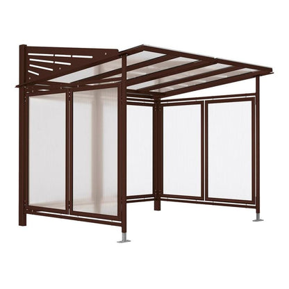 Cityscape Direct Conviviale Bicycle Shelter Brown (RAL 8017) / Single Unit (Full Cladding)