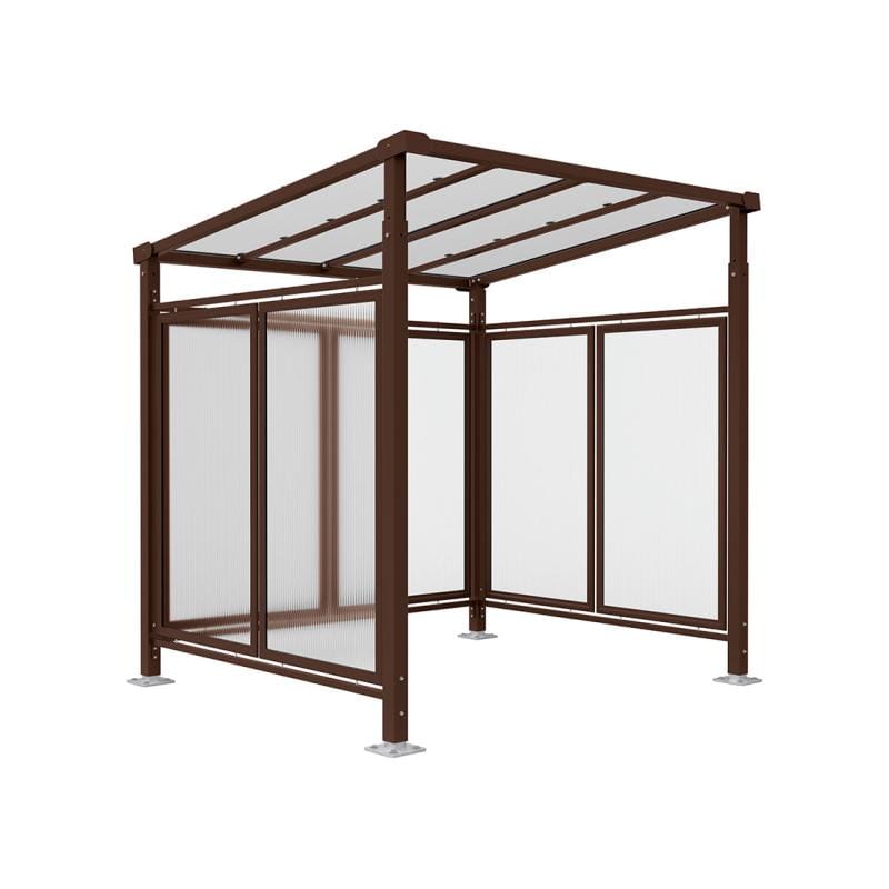 Cityscape Direct Milan Bicycle Shelter Brown (RAL 8017) / Single Unit (Full Cladding)