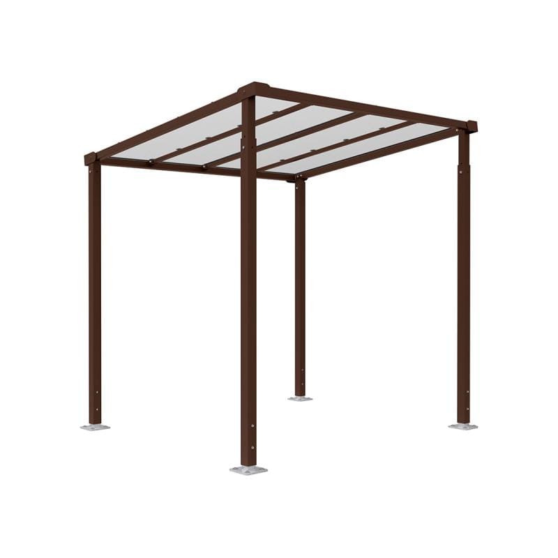 Cityscape Direct Milan Bicycle Shelter Brown (RAL 8017) / Single Unit (No Cladding)