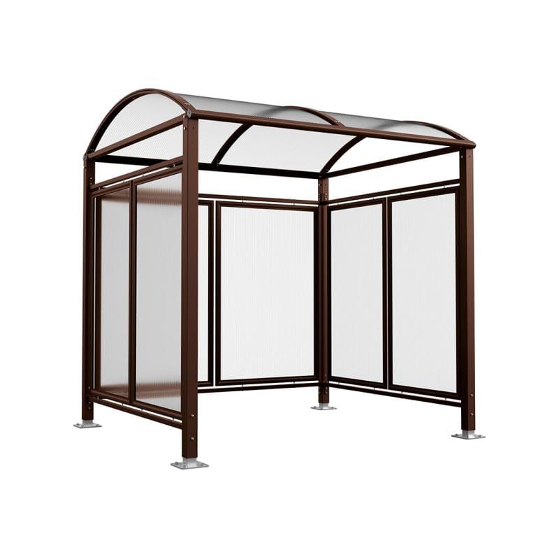 Cityscape Direct Barrel Roof Bicycle Shelter Brown (RAL 8017) / Single Unit (With Cladding)