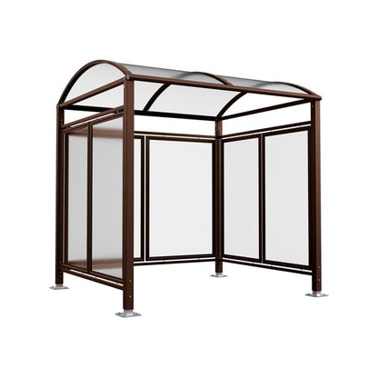 Cityscape Direct Barrel Roof Bicycle Shelter Brown (RAL 8017) / Single Unit (With Cladding)