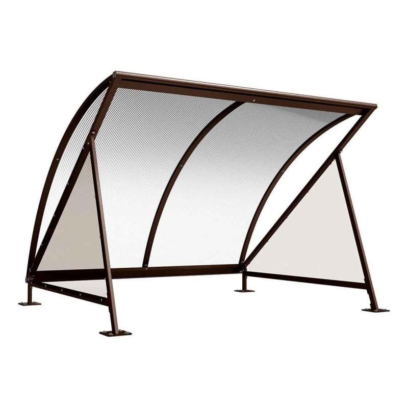 Cityscape Direct Crescent Bicycle Shelter Brown (RAL 8017) / Single Unit (without Bicycle Rack)