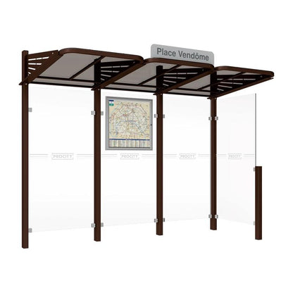 Cityscape Direct Conviviale Bus Shelter Brown (RAL 8017) / With cladding on one side only / Not Required