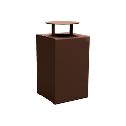 Cityscape Direct Kube Litter Bin (Steel) Brown (RAL 8017) / With Lid
