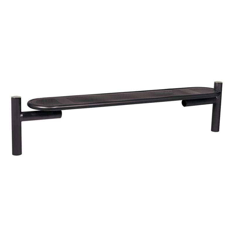 Cityscape Direct Province Bench Brushed Steel / Black RAL 9005)
