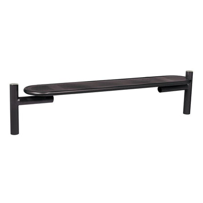 Cityscape Direct Province Bench Brushed Steel / Black RAL 9005)