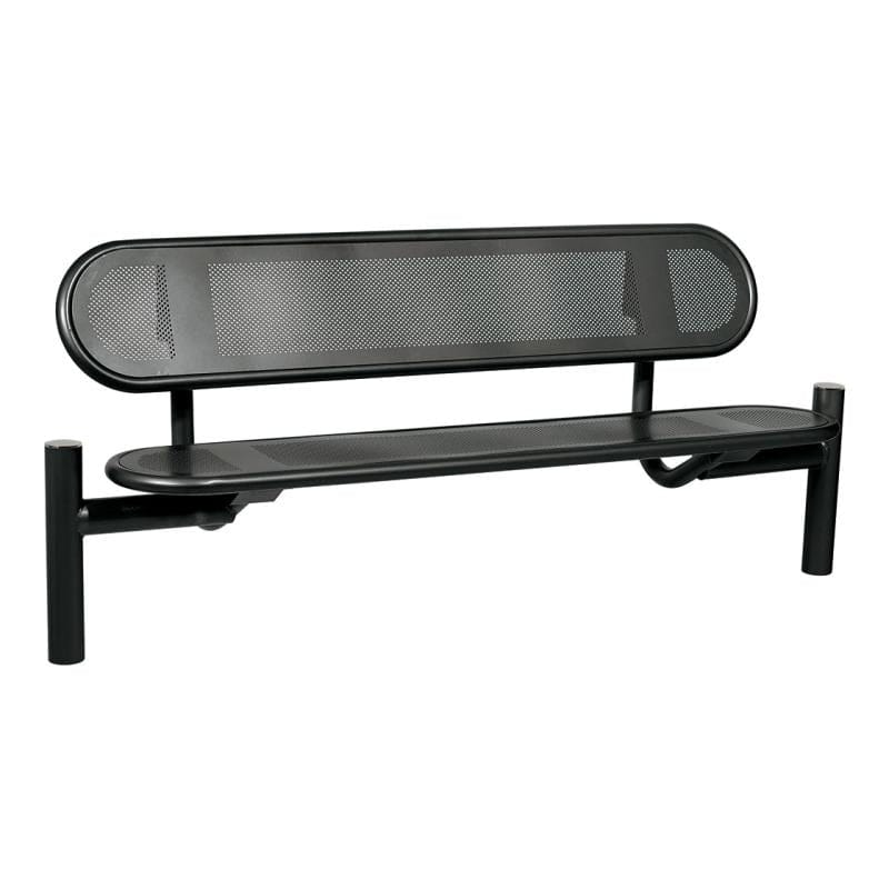 Cityscape Direct Province Seat Brushed Steel / Black RAL 9005)