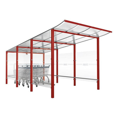 Cityscape Direct Modulo Trolley Shelter Burgundy (RAL 3004) / Concreting