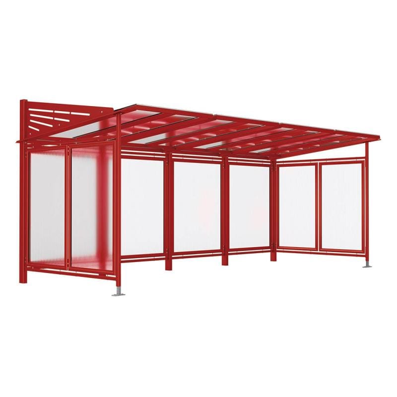 Cityscape Direct Conviviale Bicycle Shelter Burgundy (RAL 3004) / Extended Unit (Full Cladding)