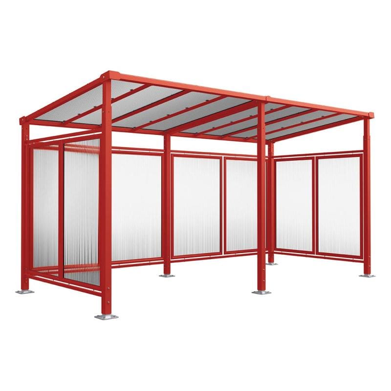 Cityscape Direct Milan Bicycle Shelter Burgundy (RAL 3004) / Extended Unit (Full Cladding)