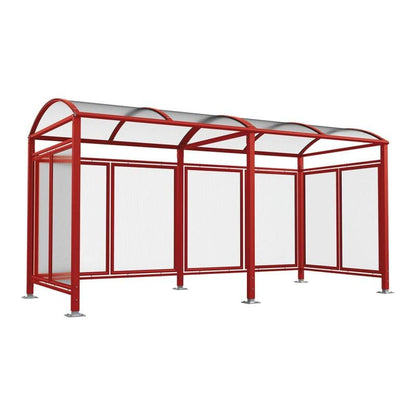 Cityscape Direct Barrel Roof Bicycle Shelter Burgundy (RAL 3004) / Extended Unit (With Cladding)