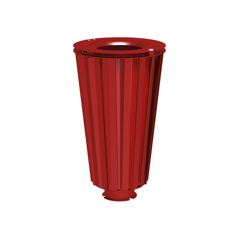 Cityscape Direct Lofoten Litter Bin (Steel) Burgundy (RAL 3004 / Galvanised and Painted Bucket (to match frame)