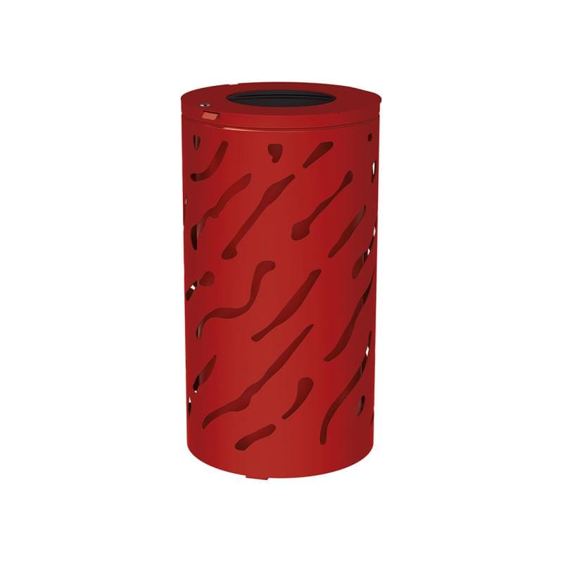 Cityscape Direct Venice Litter Bin Burgundy (RAL 3004 / Galvanised and Painted Bucket (to match frame)