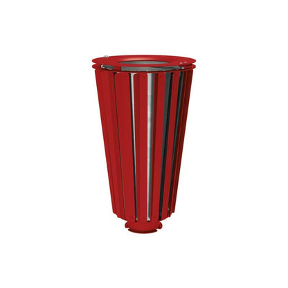 Cityscape Direct Lofoten Litter Bin (Steel) Burgundy (RAL 3004 / Galvanised Bucket (Unpainted)