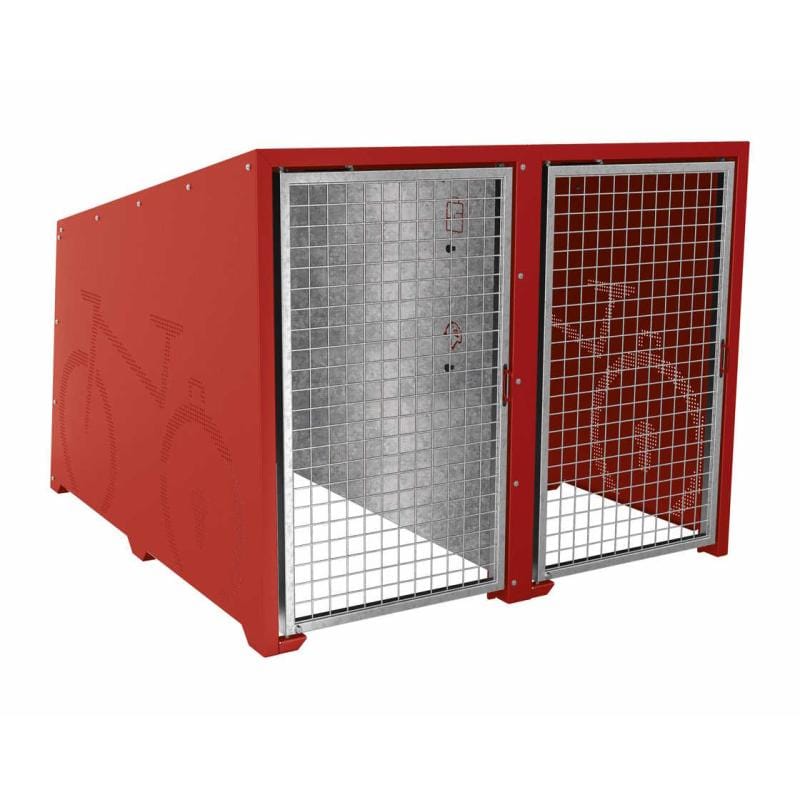 Cityscape Direct Berlin Bicycle Shelter Burgundy (RAL 3004) / Galvanised Only / Not Required