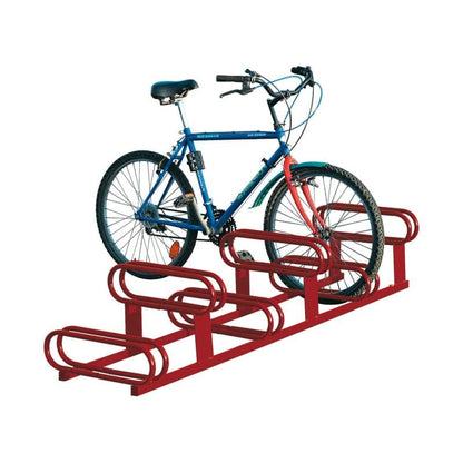 Cityscape Direct High-Low Bicycle Rack Burgundy (RAL 3004)