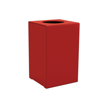 Cityscape Direct Kube Litter Bin (Steel) Burgundy (RAL 3004) / No Lid