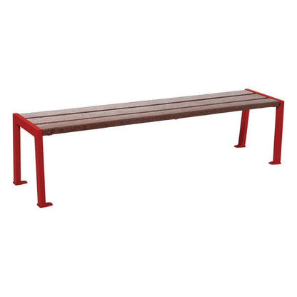 Cityscape Direct Silaos Bench (Steel and Recycled Plastic) Burgundy (RAL 3004)
