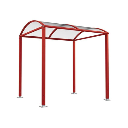 Cityscape Direct Barrel Roof Bicycle Shelter Burgundy (RAL 3004) / Single Unit (No Cladding)