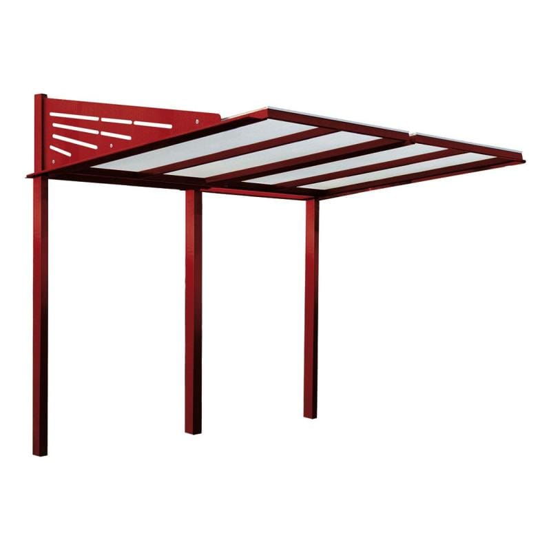 Cityscape Direct Conviviale Bicycle Shelter Burgundy (RAL 3004) / Single Unit (No Cladding)