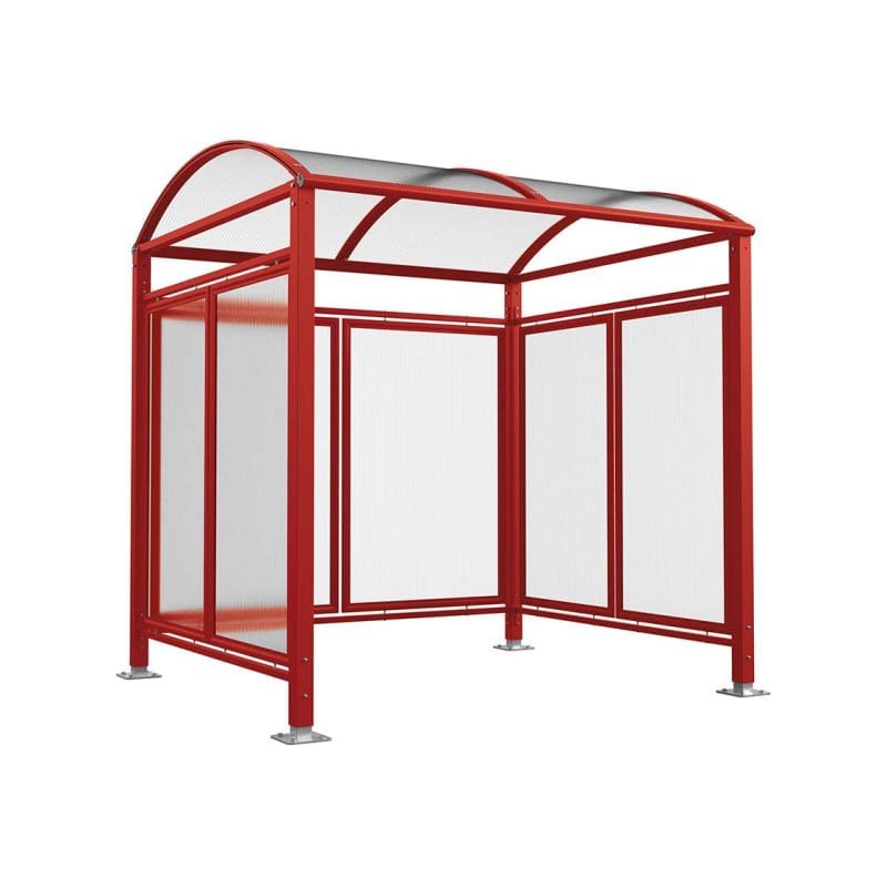 Cityscape Direct Barrel Roof Bicycle Shelter Burgundy (RAL 3004) / Single Unit (With Cladding)