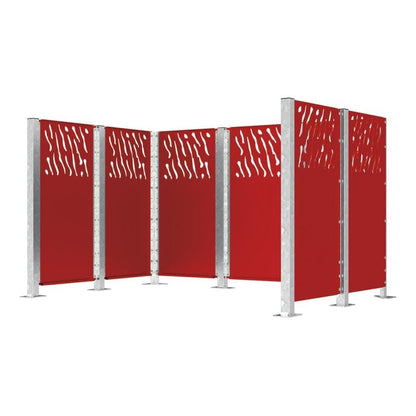 Cityscape Direct Venice Wheelie Bin Enclosure Burgundy (RAL 3004)