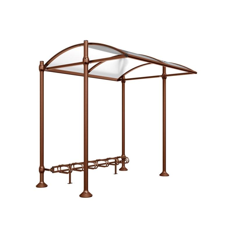 Cityscape Direct Province Bicycle Shelter Corten Effect / Brushed Steel / No Cladding