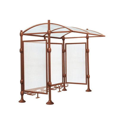 Cityscape Direct Province Bicycle Shelter Corten Effect / Brushed Steel / With Cladding
