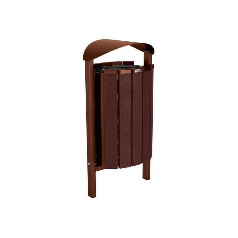 Cityscape Direct Silaos Litter Bin (Steel and Recycled Plastic) Corten Effect / Concreted