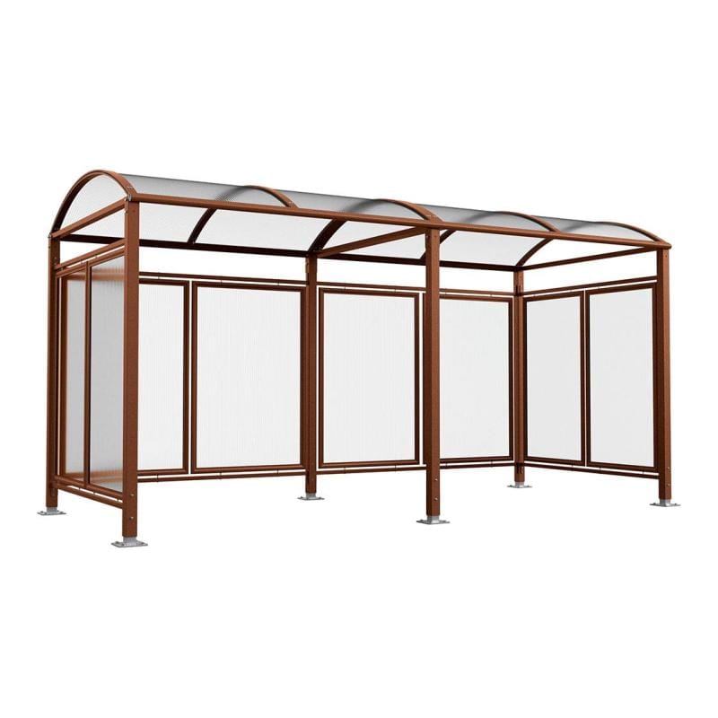 Cityscape Direct Barrel Roof Bicycle Shelter Corten Effect / Extended Unit (With Cladding)