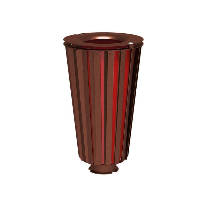 Cityscape Direct Lofoten Litter Bin (Steel) Corten Effect / Galvanised and Painted Bucket (to match frame)