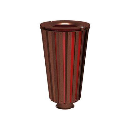 Cityscape Direct Lofoten Litter Bin (Steel) Corten Effect / Galvanised and Painted Bucket (to match frame)