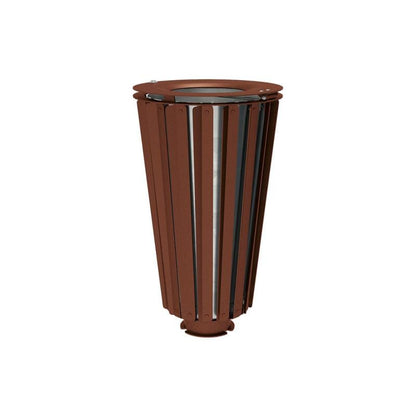 Cityscape Direct Lofoten Litter Bin (Steel) Corten Effect / Galvanised Bucket (Unpainted)
