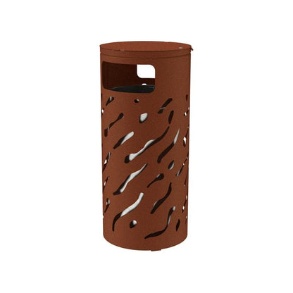 Cityscape Direct Venice Litter Bin (with Cover) Corten Effect / Galvanised Bucket (Unpainted)