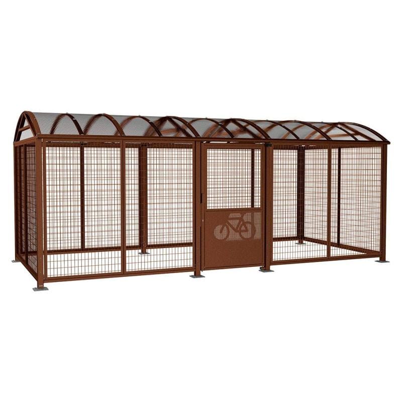 Cityscape Direct Secure XL Barrel Roof Bicycle Shelter Corten Effect / Key Lock / Painted