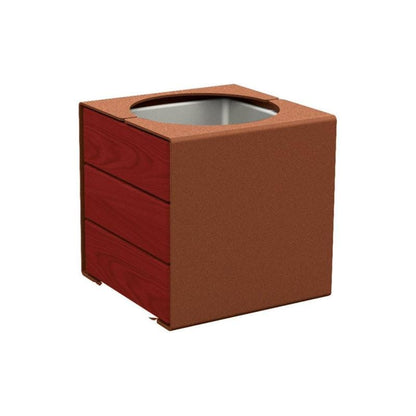 Cityscape Direct Kube Planter (Steel and Wood) Corten Effect / Mahogany