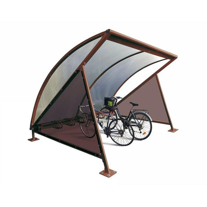 Cityscape Direct Crescent Bicycle Shelter Corten Effect / Single Unit (with Bicycle Rack)