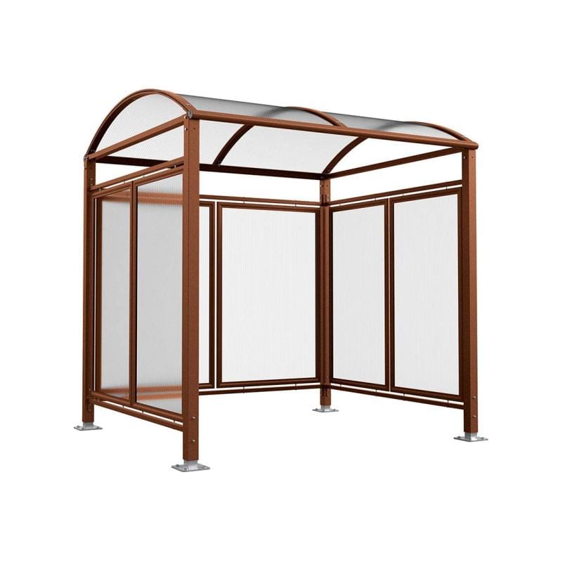 Cityscape Direct Barrel Roof Bicycle Shelter Corten Effect / Single Unit (With Cladding)