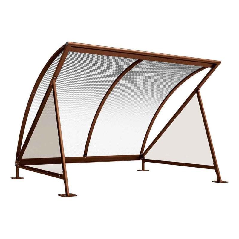 Cityscape Direct Crescent Bicycle Shelter Corten Effect / Single Unit (without Bicycle Rack)