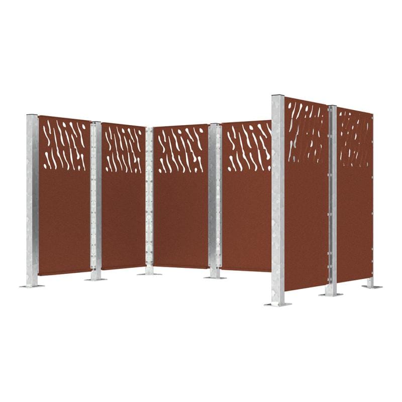 Cityscape Direct Venice Wheelie Bin Enclosure Corten Effect