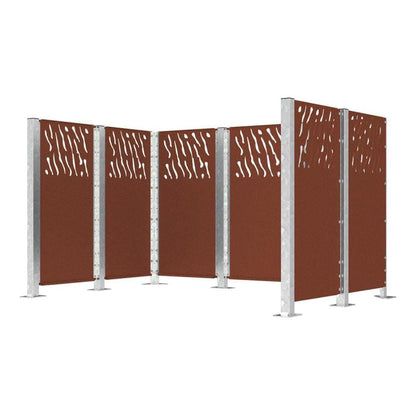 Cityscape Direct Venice Wheelie Bin Enclosure Corten Effect