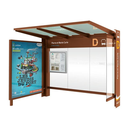 Cityscape Direct Kube Bus Shelter Corten Effect / with Advertising Board / Not Required