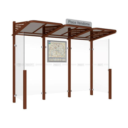 Cityscape Direct Conviviale Bus Shelter Corten Effect / With cladding on both sides / Not Required