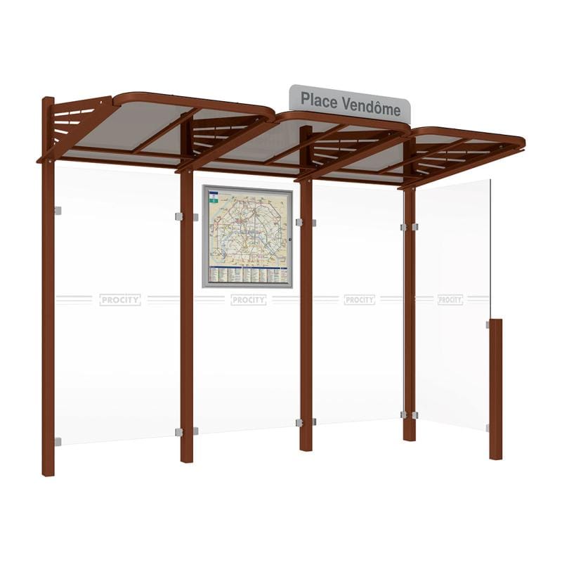 Cityscape Direct Conviviale Bus Shelter Corten Effect / With cladding on one side only / Not Required