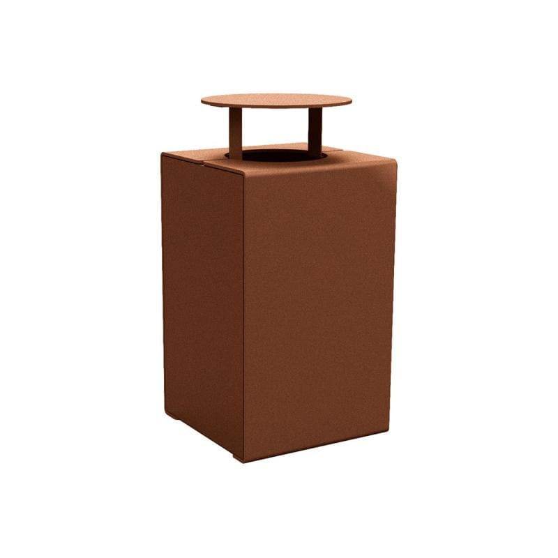 Cityscape Direct Kube Litter Bin (Steel) Corten Effect / With Lid