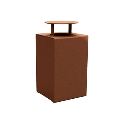 Cityscape Direct Kube Litter Bin (Steel) Corten Effect / With Lid
