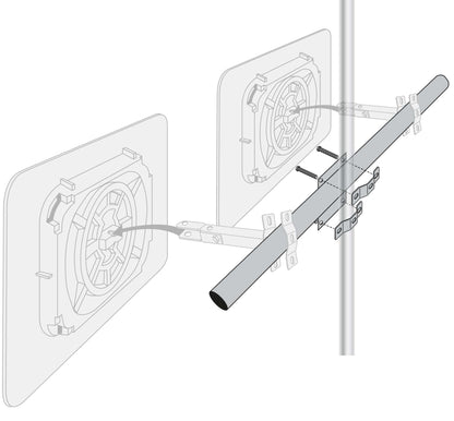 Cityscape Direct Galvanised Steel Support for Two Mirrors