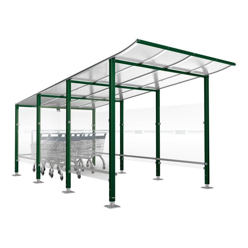 Cityscape Direct Modulo Trolley Shelter Green (RAL 6005) / Base Plates